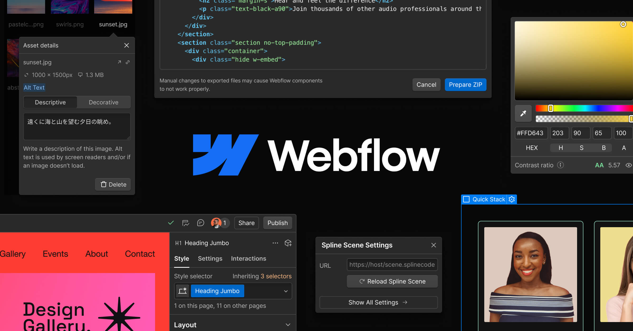 Webflow header image