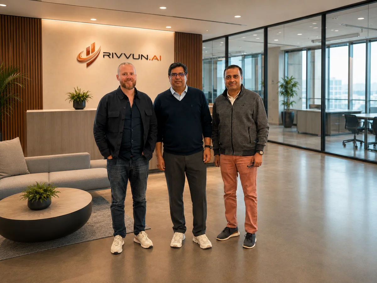Rivvun AI logo and funding announcement for spend recovery solution