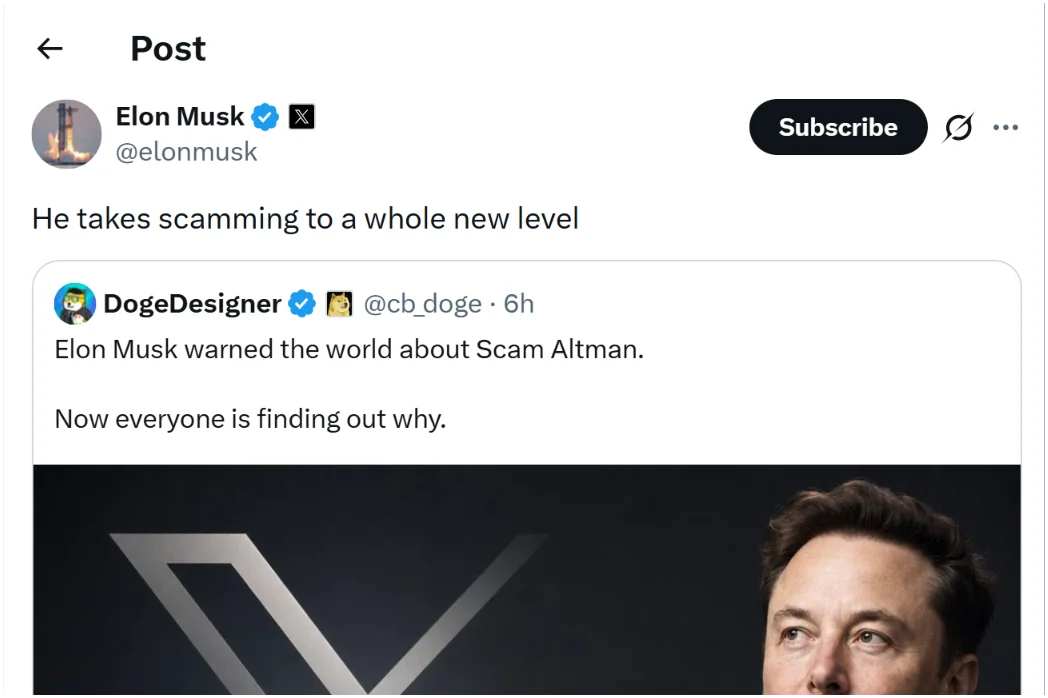 Elon Musk speaking at an event, with a subtle smirk