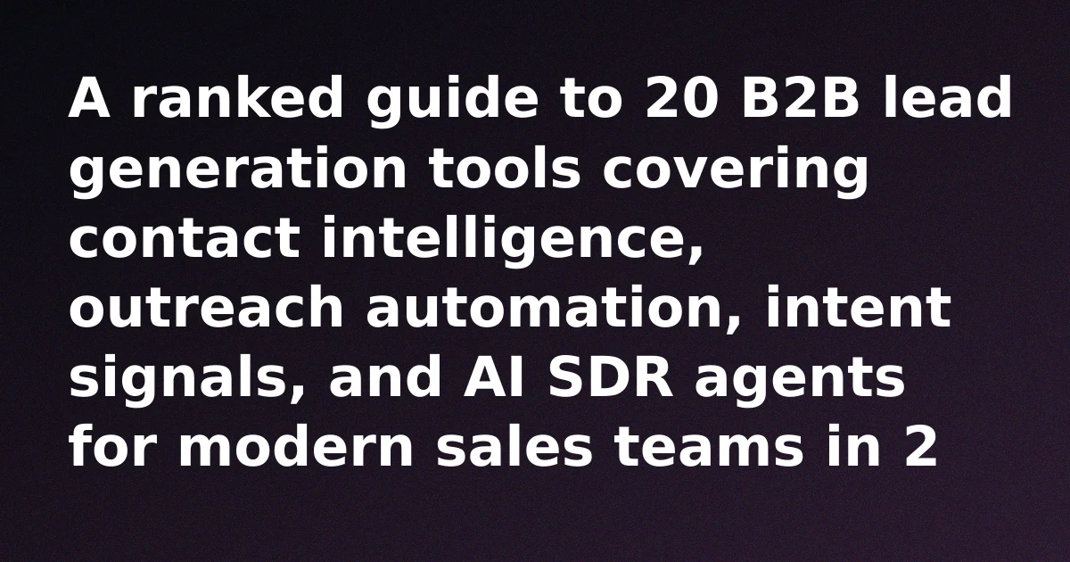 Logos of the 20 best B2B lead generation tools featured in this article