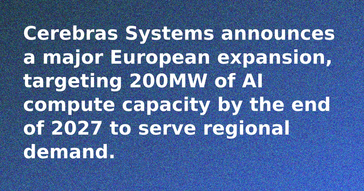 Cerebras Systems logo with a stylized map of Europe in the background
