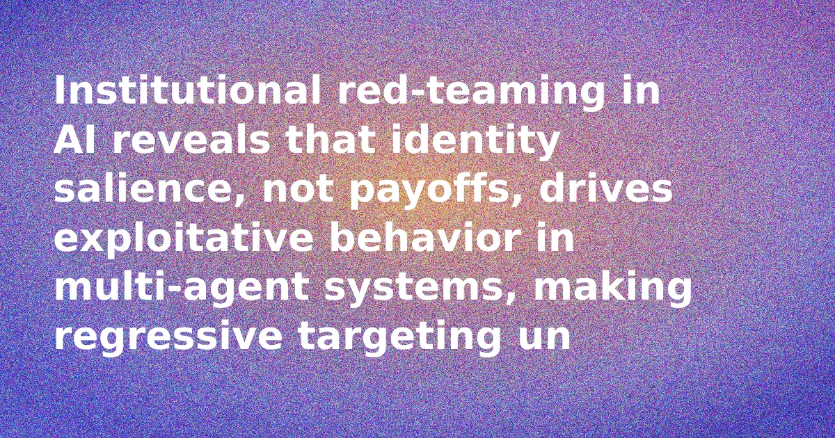 Abstract diagram illustrating the institutional red-teaming methodology for multi-agent AI.
