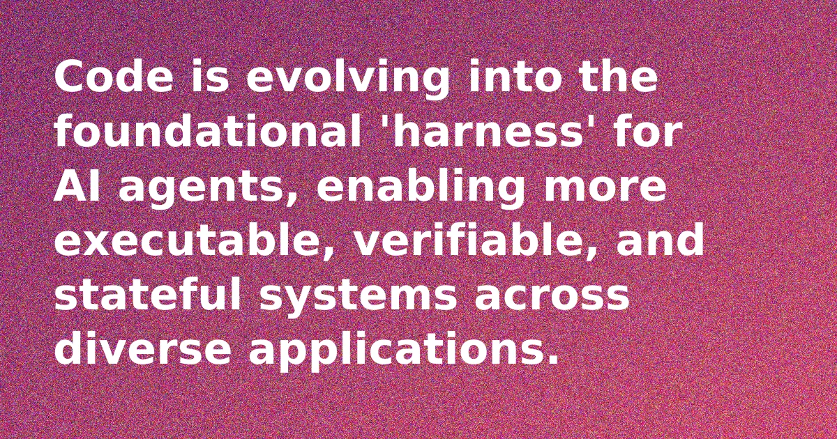 Diagram illustrating the three layers of code as agent harness: interface, mechanisms, and scaling.