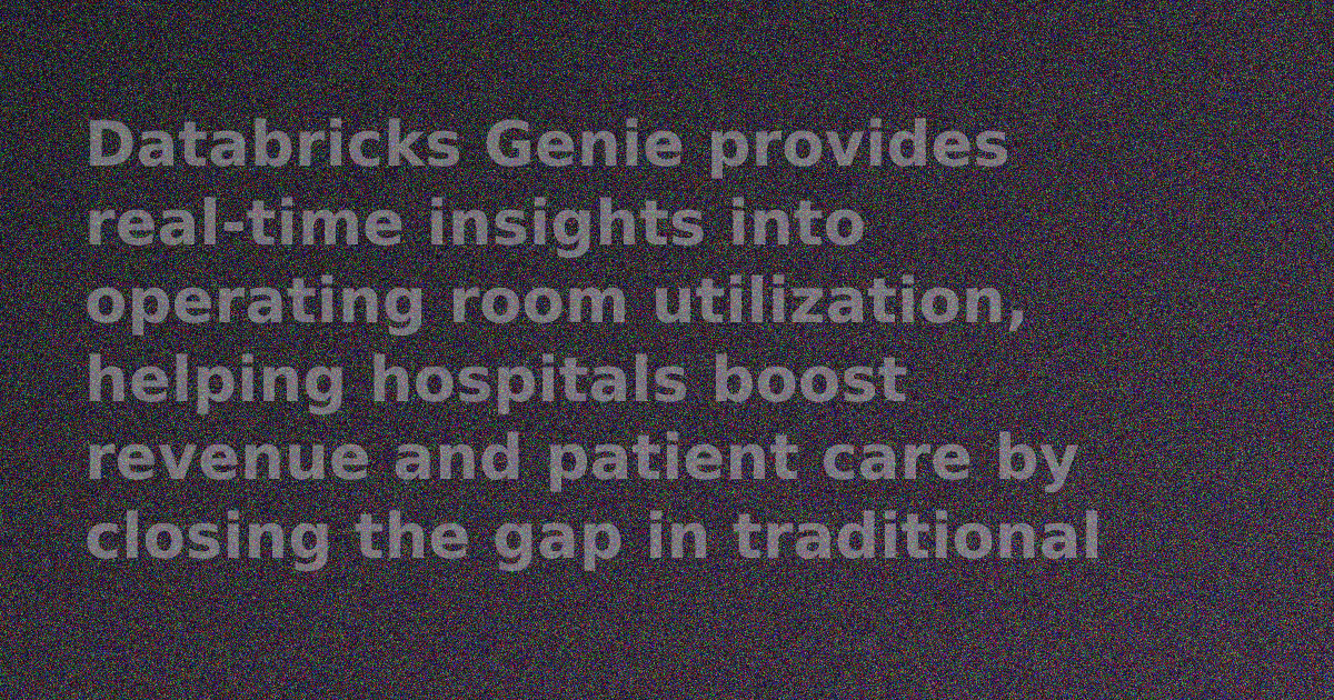 Graphic showing Databricks logo connected to healthcare icons representing operating rooms and data analytics.