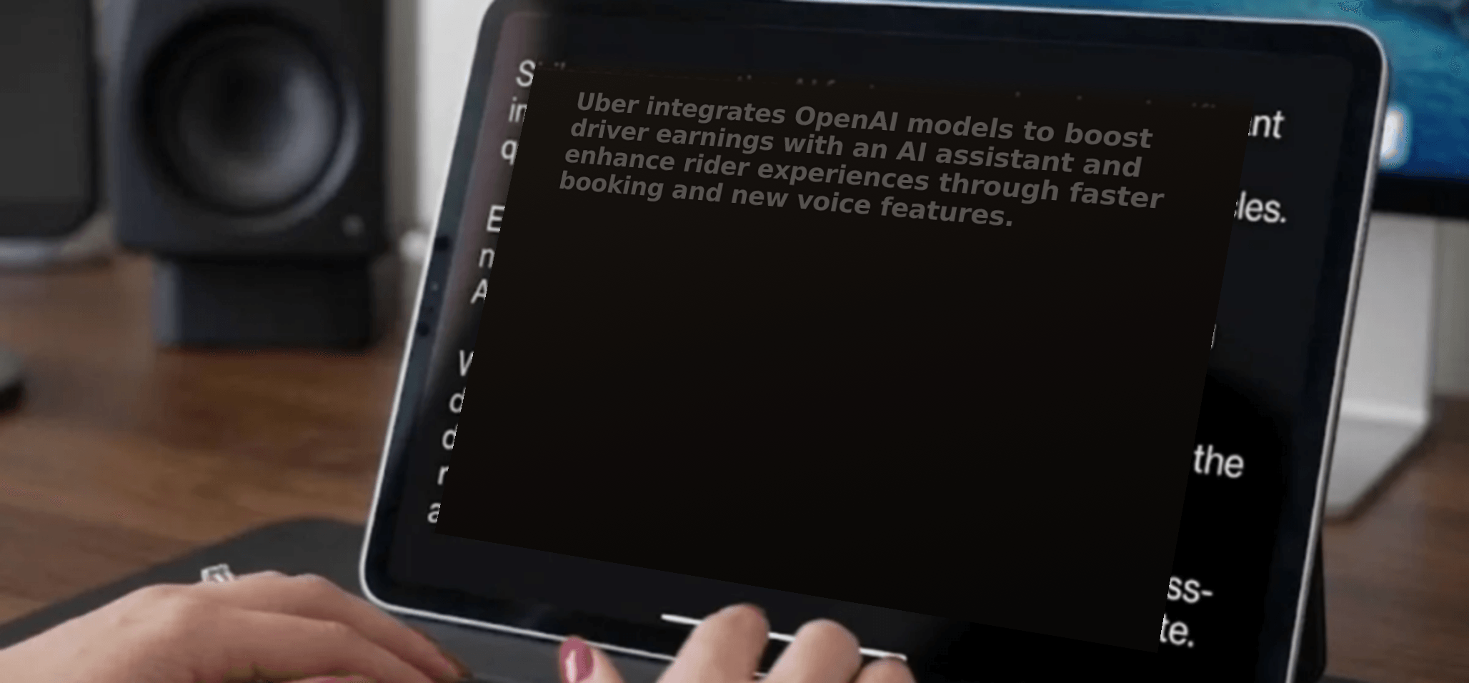Uber app interface showing AI assistant features on a smartphone screen.