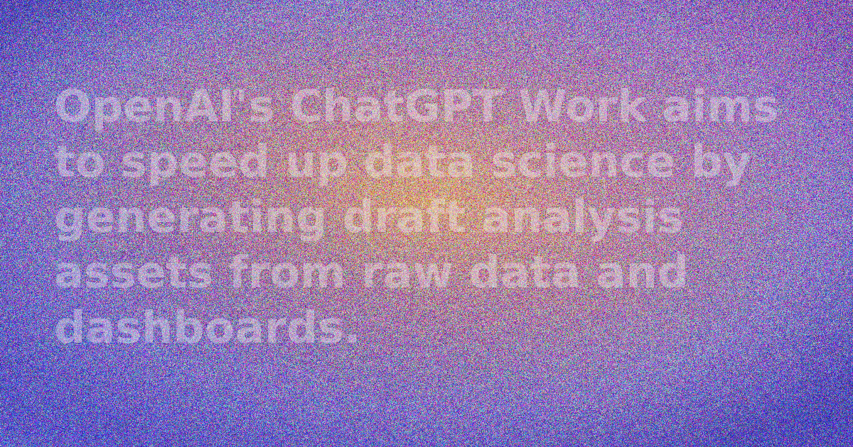 OpenAI logo with abstract data visualization elements
