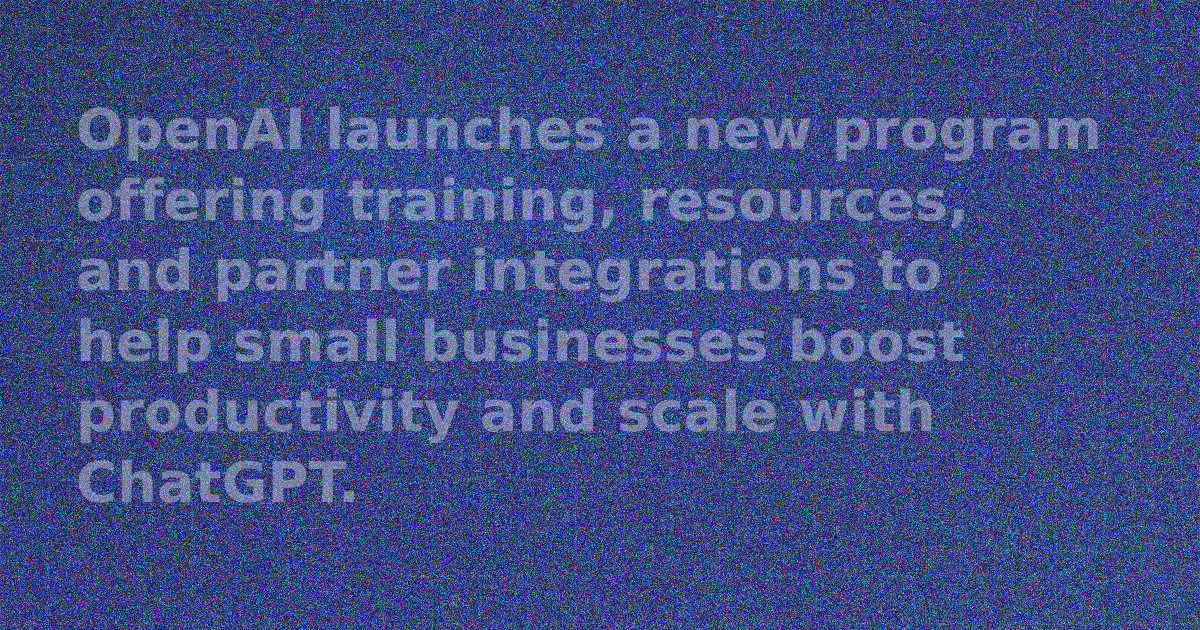 OpenAI logo with text 'ChatGPT for small business program'