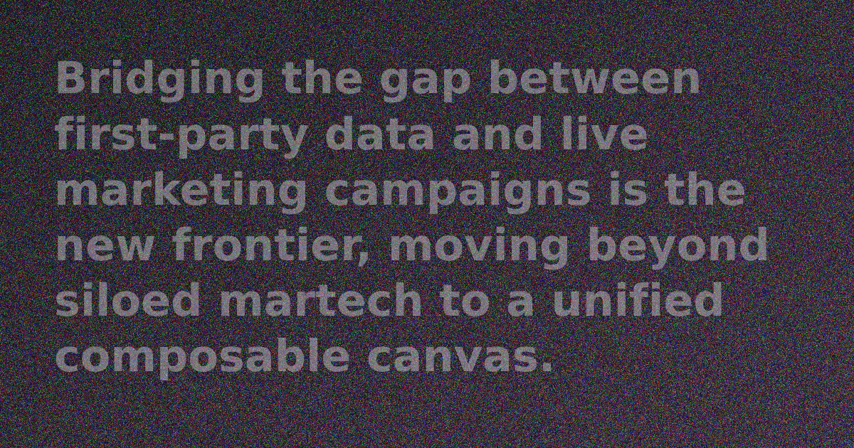 Abstract representation of interconnected data nodes forming a unified marketing canvas.