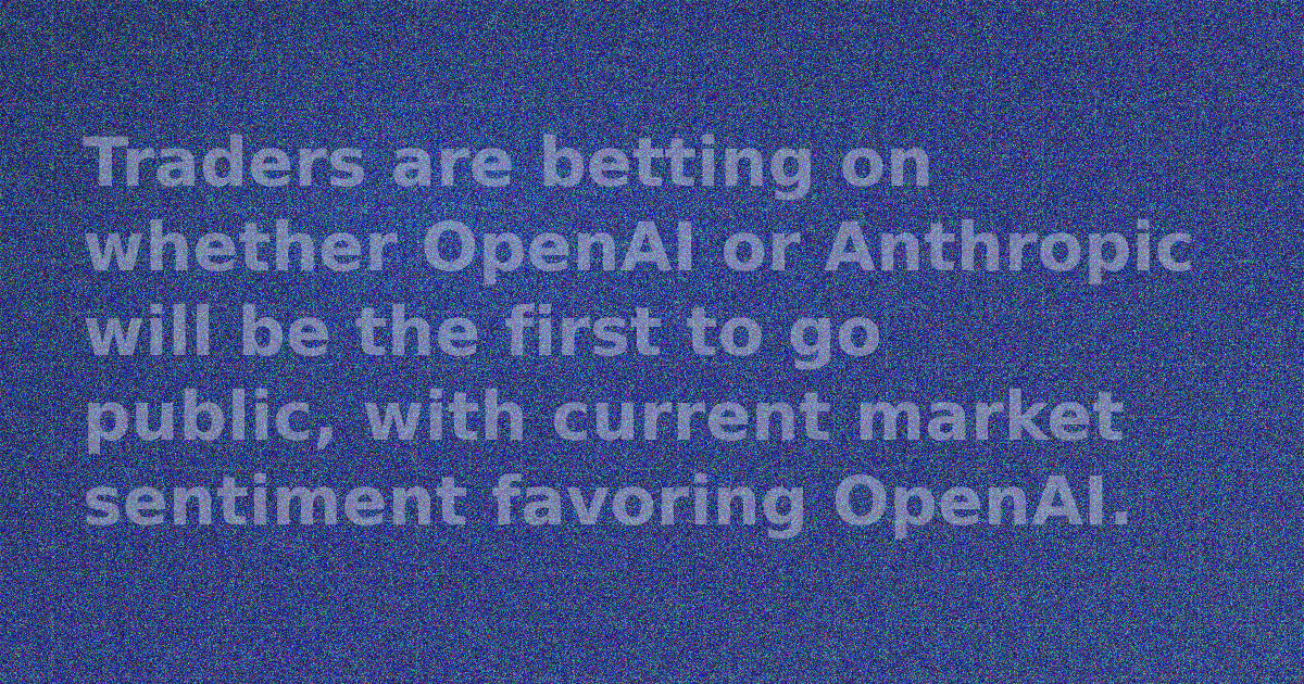 Graphic showing OpenAI and Anthropic logos with an upward trending stock market graph.