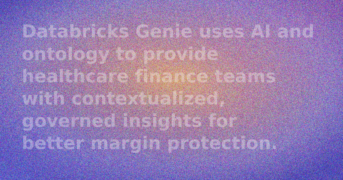 Databricks Genie interface showing financial data and AI insights for healthcare finance