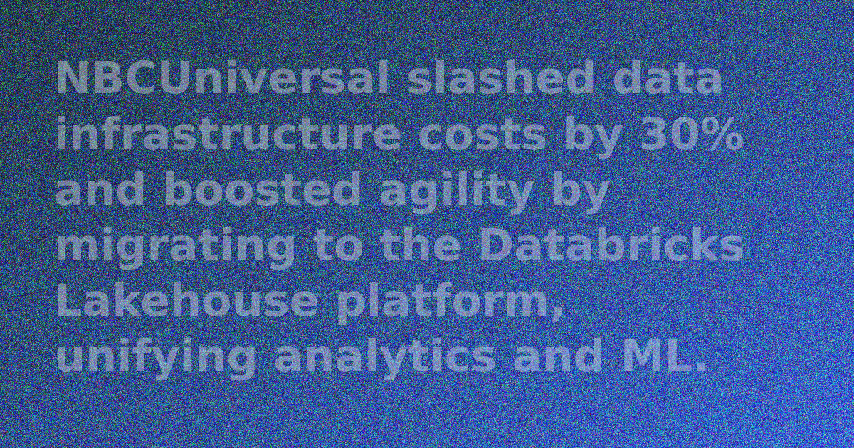 NBCUniversal logo alongside Databricks logo, symbolizing a technology migration and partnership.