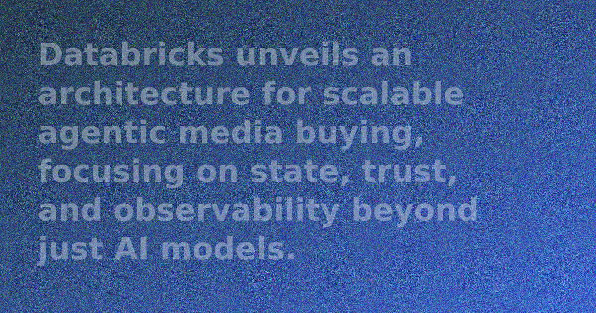 Diagram showing Databricks architecture for agentic media buying with buyer and seller agents.