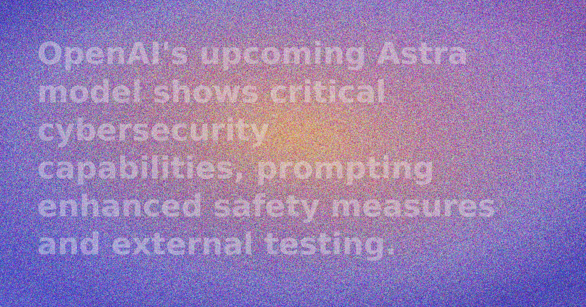 OpenAI logo and abstract representation of digital security.