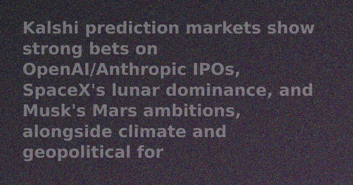 Chart showing trading volume on Kalshi prediction markets for AI IPOs and space missions.