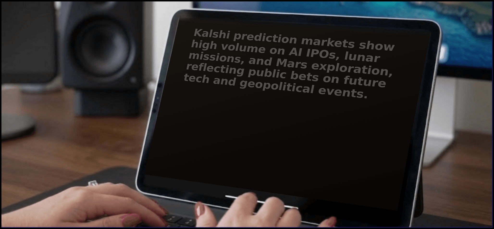 Graph showing trading volume and odds for various future events on Kalshi prediction markets.