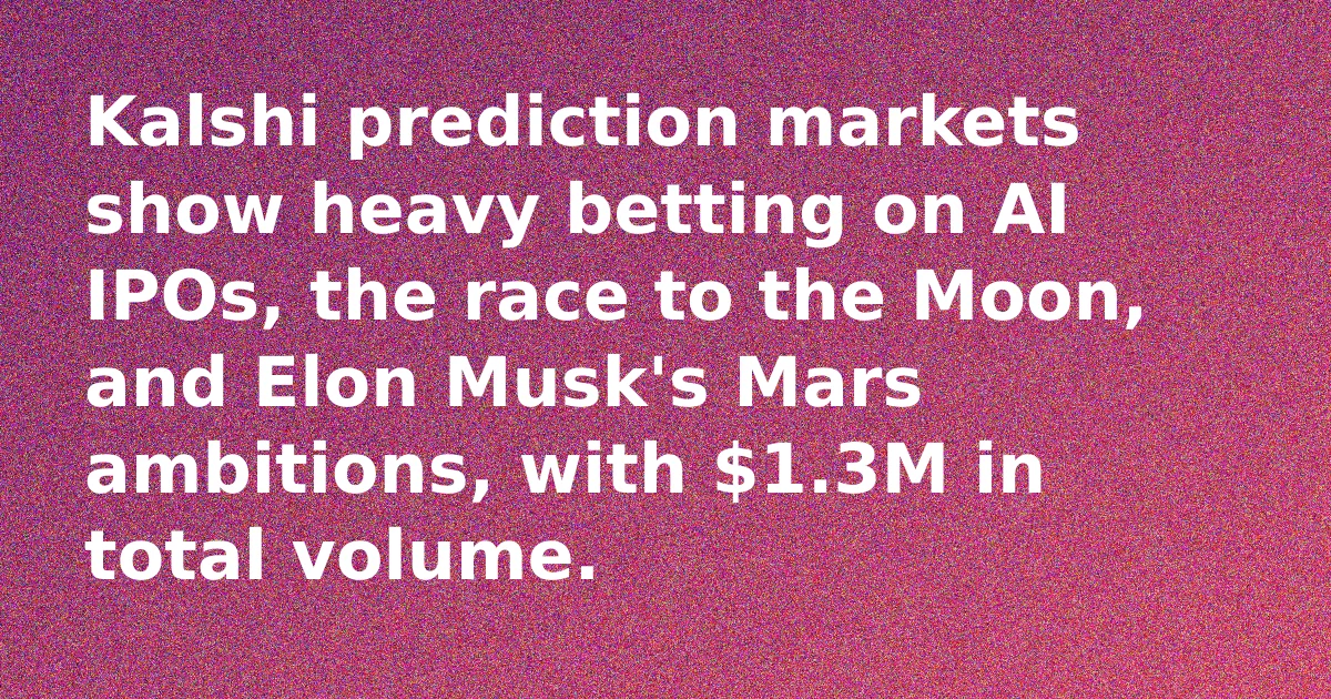 Kalshi Markets Show Bets on AI IPOs, Moon Race