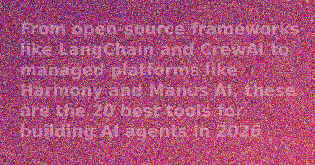 Logos of the 20 startups featured in The 20 Best Tools for Building AI Agents in 2026