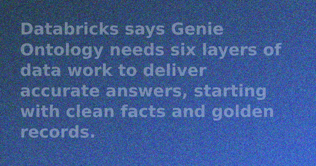 Diagram of Databricks Genie Ontology six layers from data foundation to evaluation
