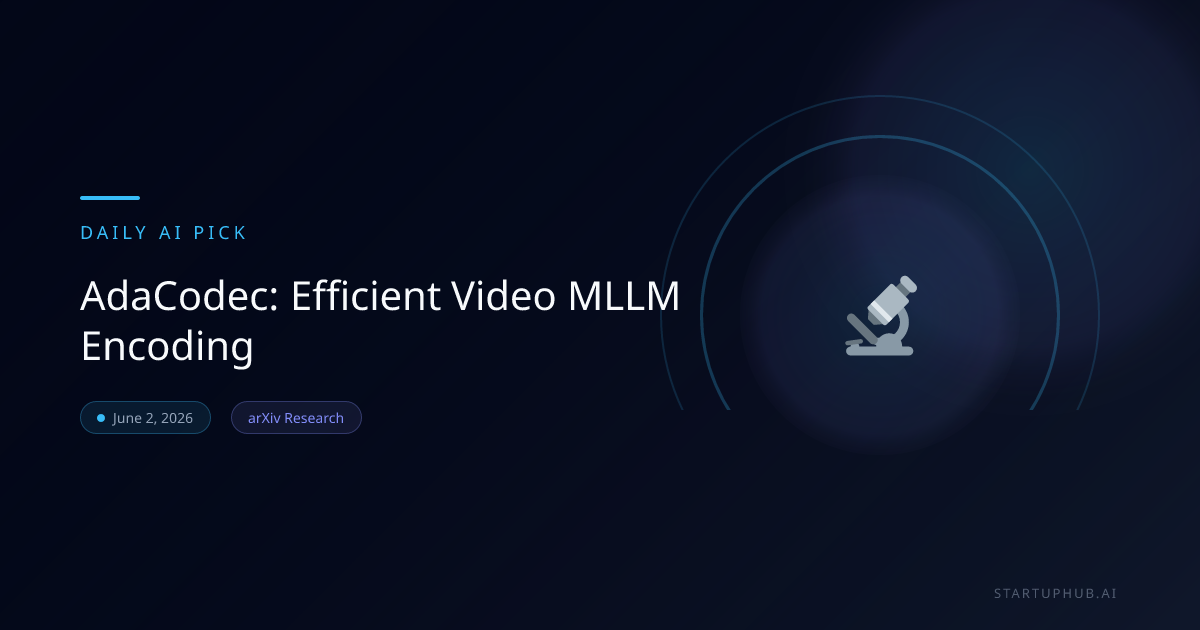 AdaCodec Slashes Video MLLM Token Costs, Latency by 80%