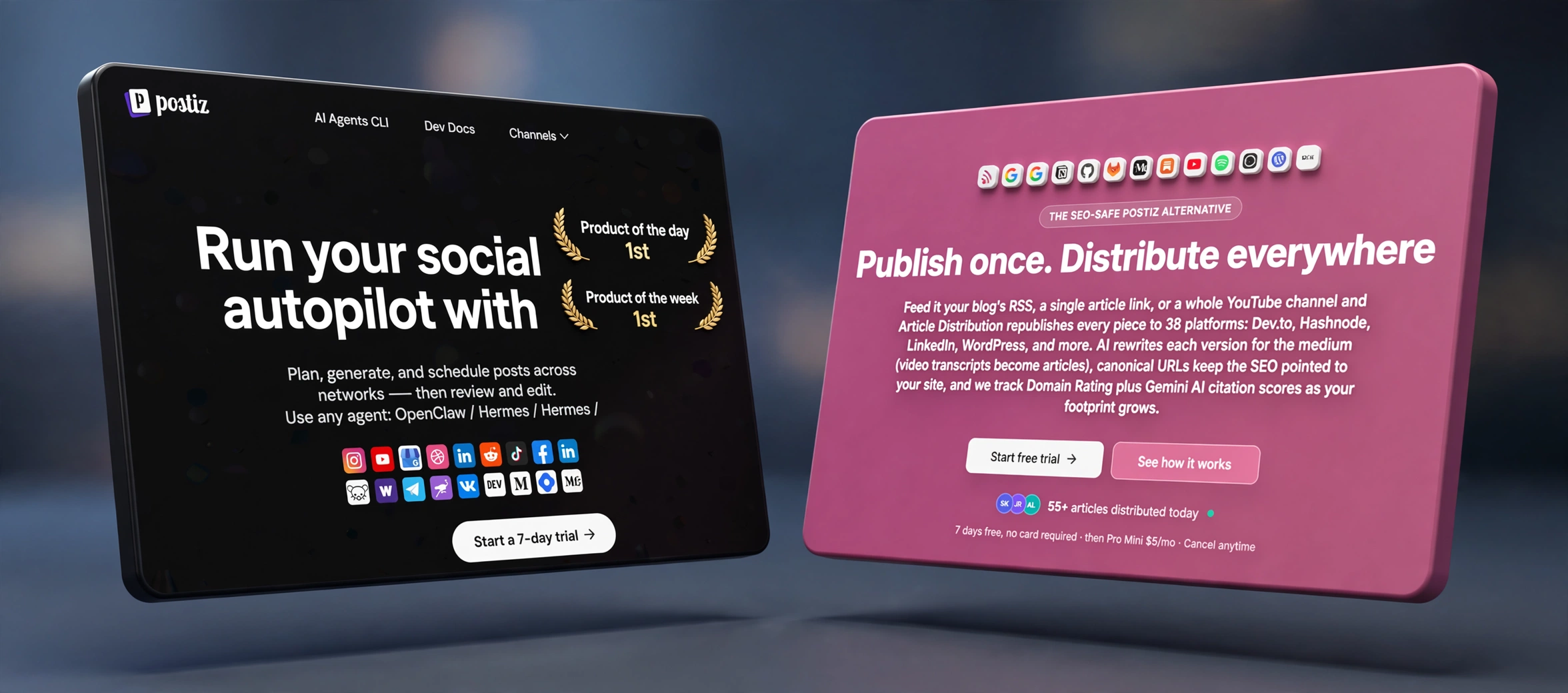 Postiz versus StartupHub.ai Article Distribution, the SEO-safe alternative