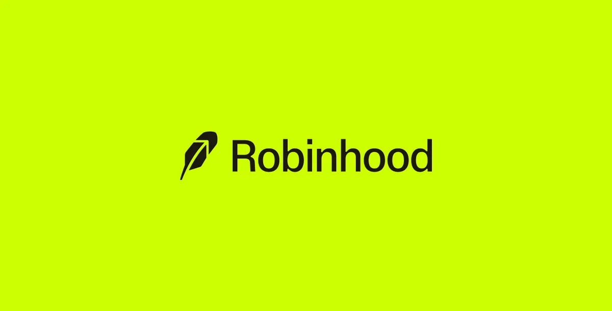 Robinhood logo against a blue background.