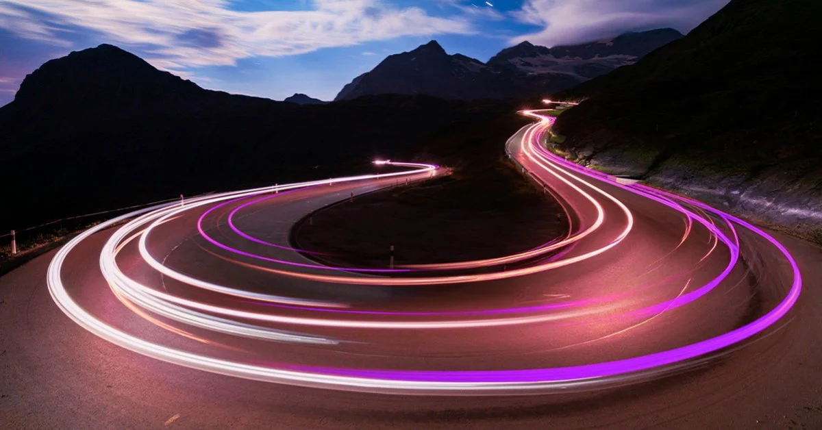 Abstract visualization of interconnected data nodes representing an AI superhighway.