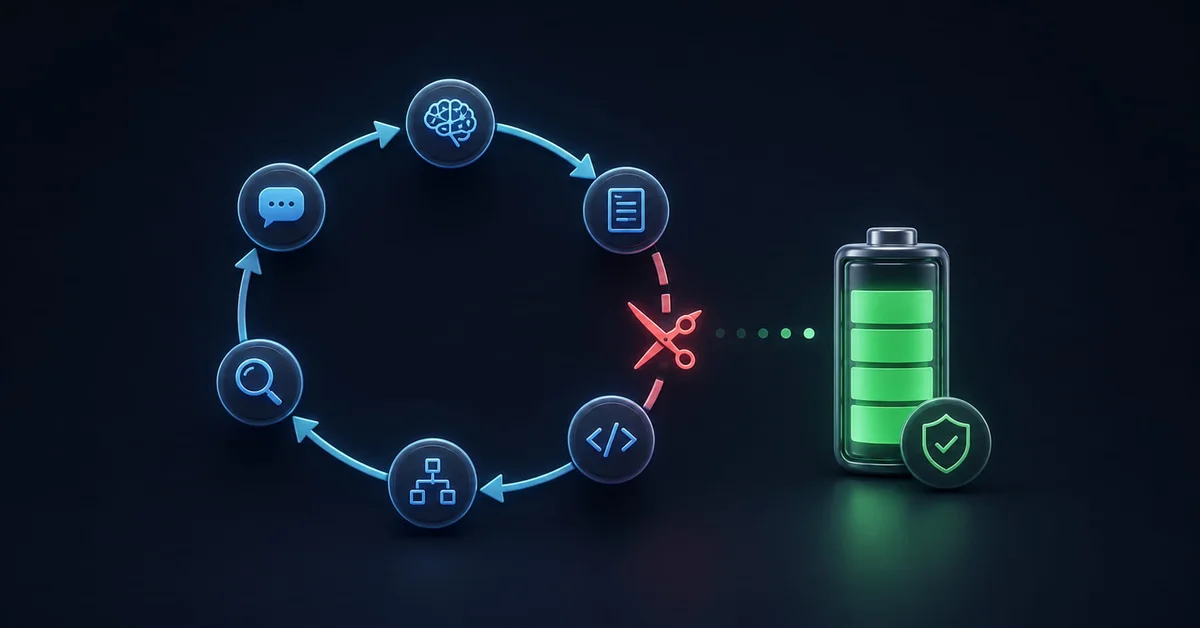 Diagram showing AgentStop concept for AI energy efficiency