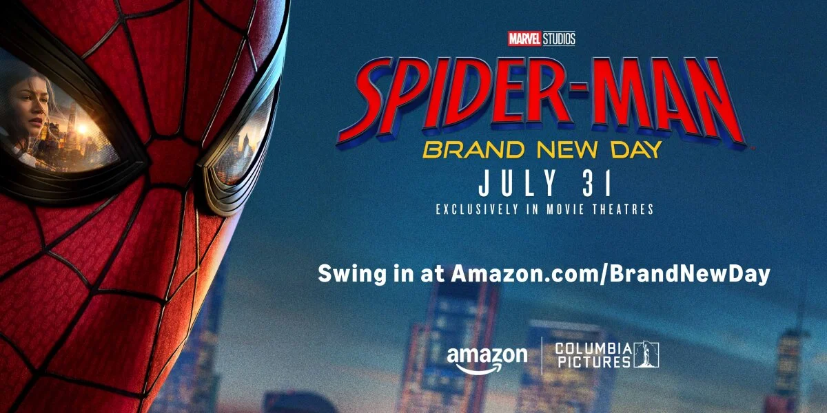 Spider-Man: Brand New Day movie poster with Prime member early access information.