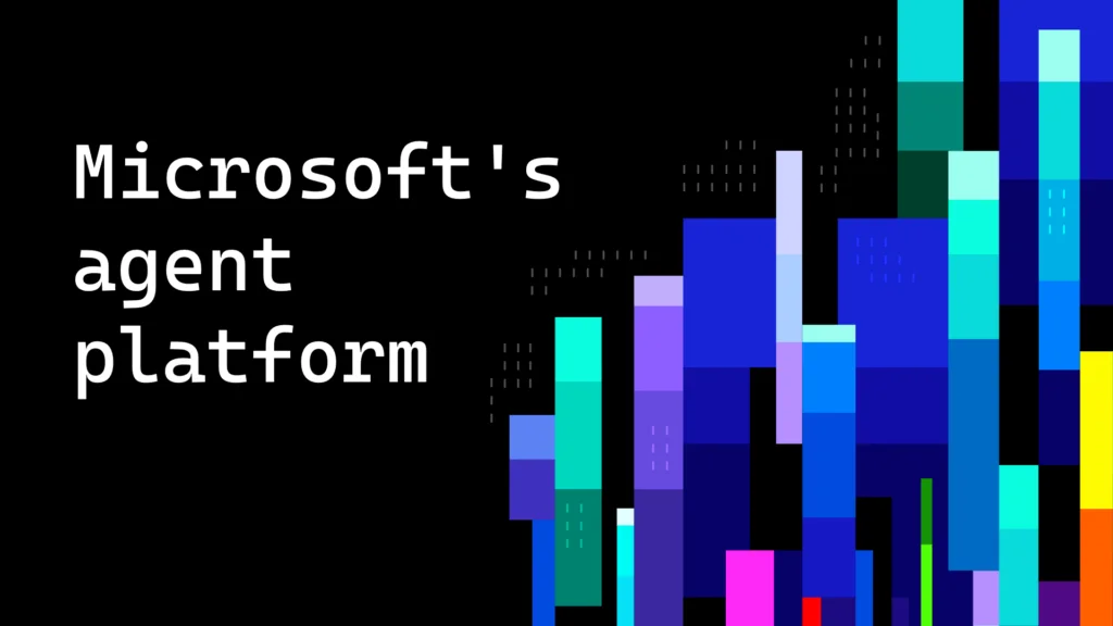 Abstract representation of interconnected AI agents and data flows within an enterprise system.