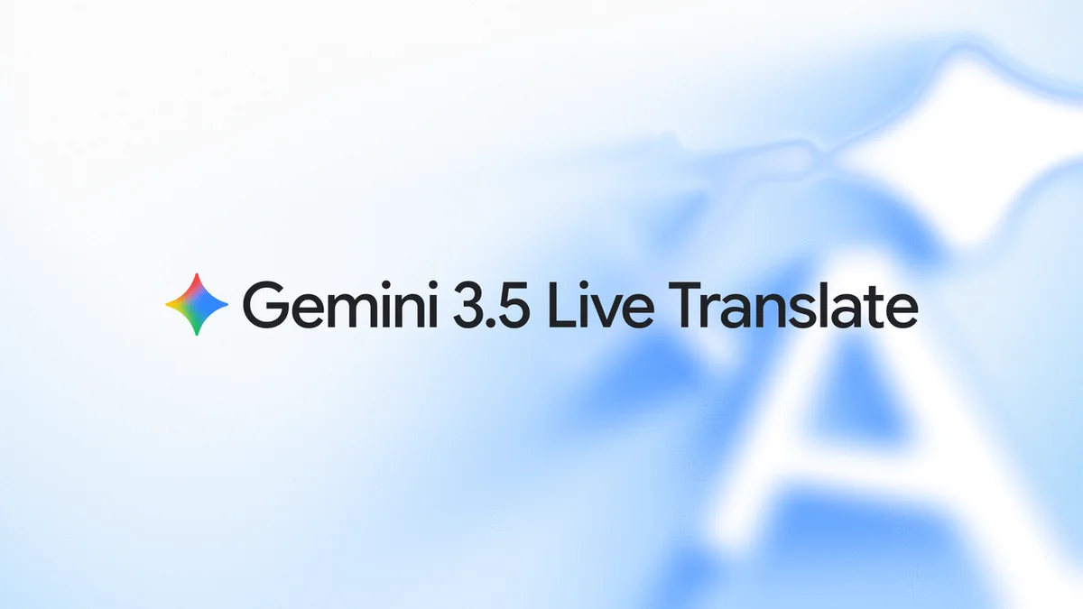 Illustration of Google's Gemini AI translating spoken languages in real-time.