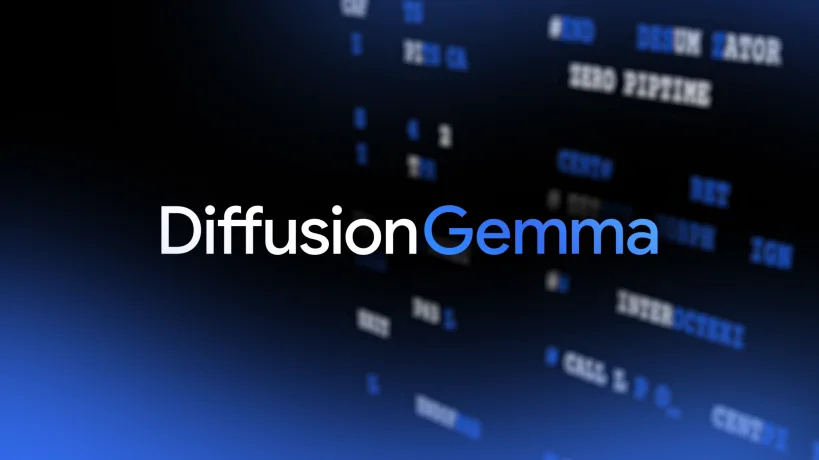 Conceptual image representing fast text generation with DiffusionGemma