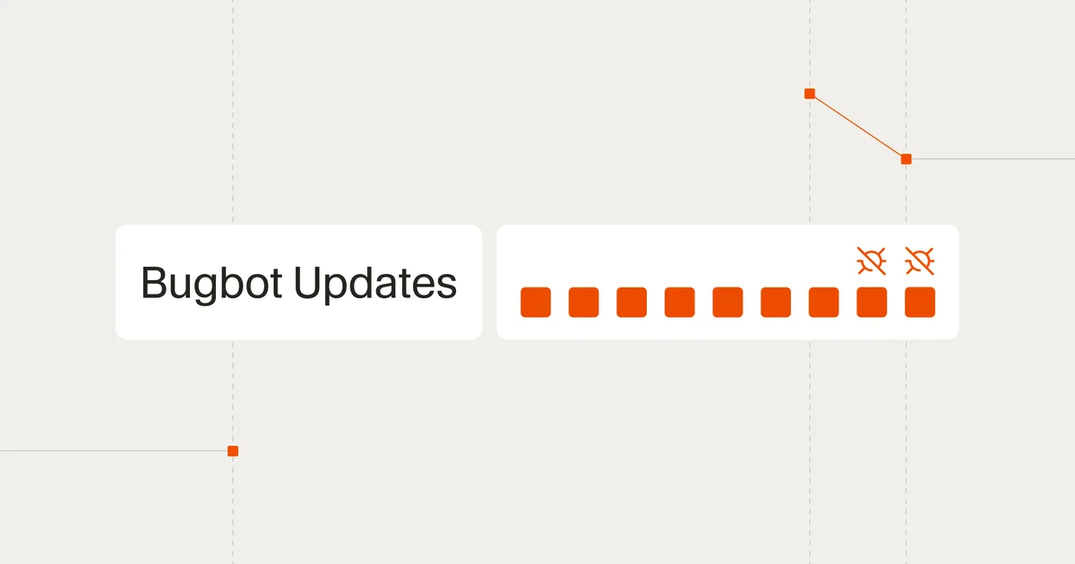 Screenshot of Bugbot interface showing performance metrics.