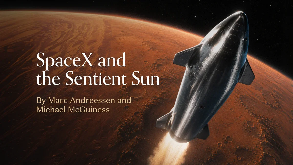 Artist's concept of SpaceX Starship rocket launching into orbit above Earth.