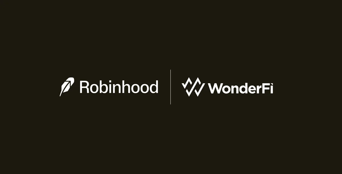Robinhood logo next to WonderFi logo, symbolizing acquisition.