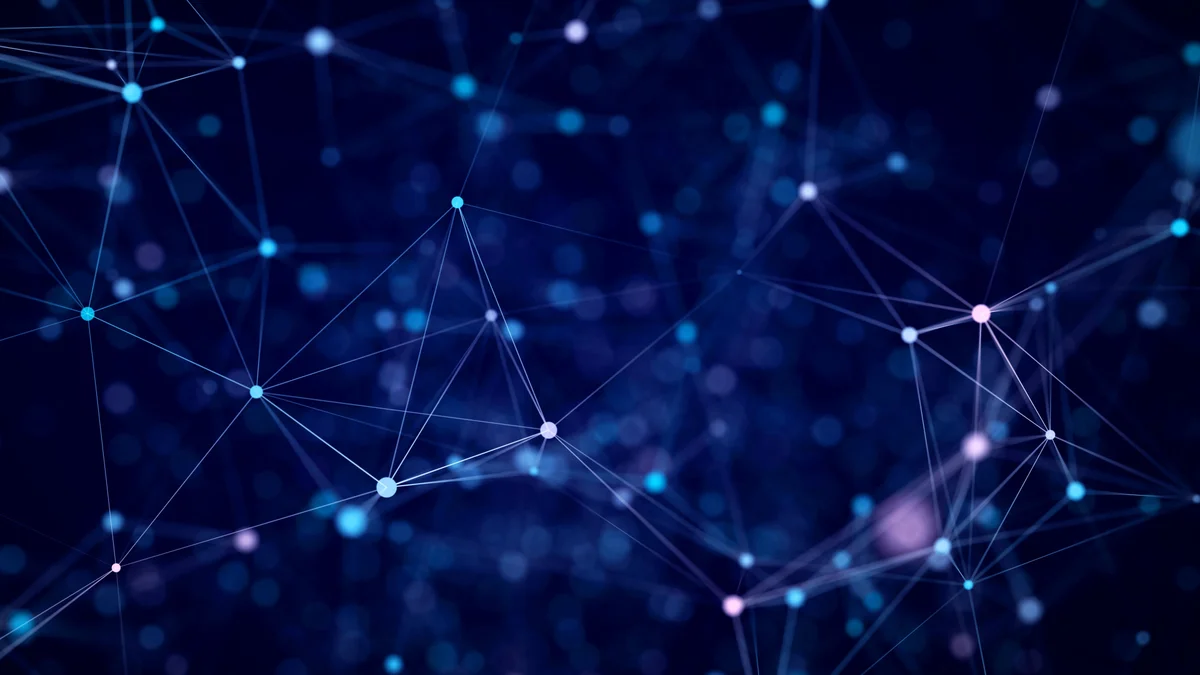 Snowflake logo with abstract AI network graphic