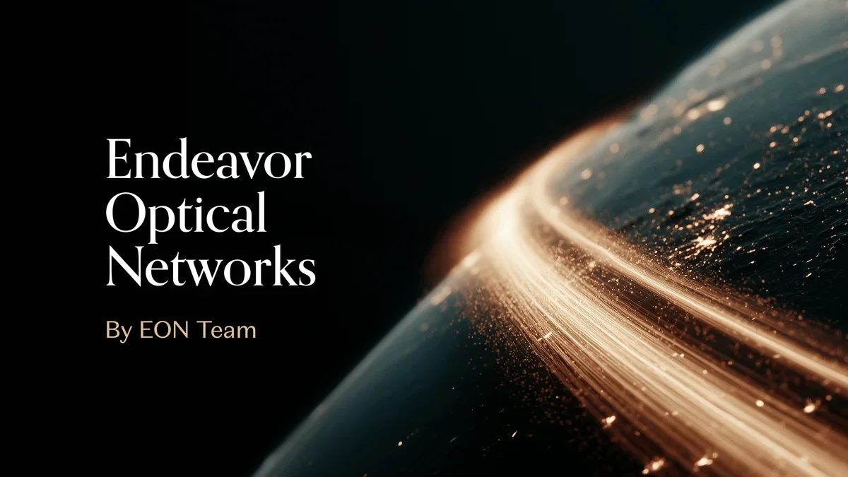 Conceptual illustration of lasers connecting satellites in orbit to ground stations.
