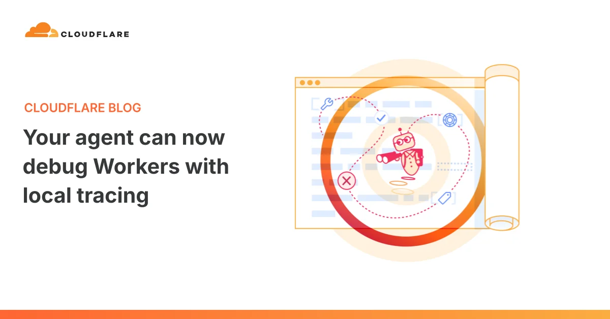 Diagram showing Cloudflare Workers local tracing flow for AI agents