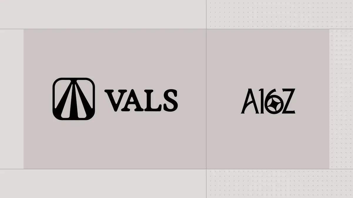 a16z logo with text 'Investing in Vals'