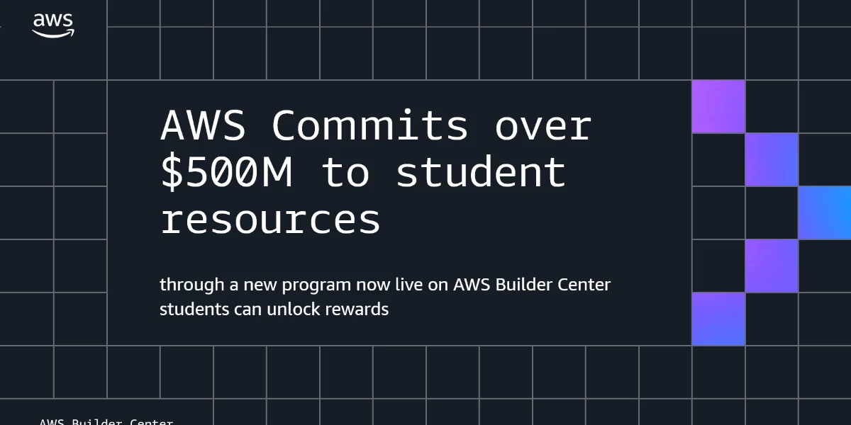 AWS logo and text promoting student rewards for cloud and AI training.