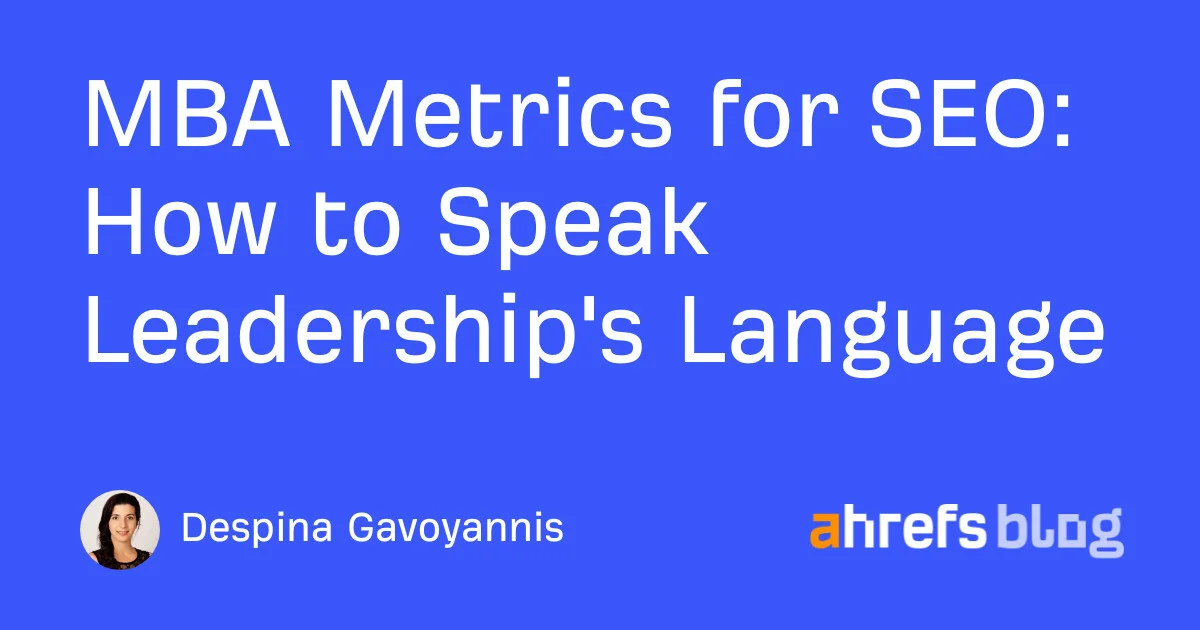Infographic showing translation of MBA metrics to SEO metrics