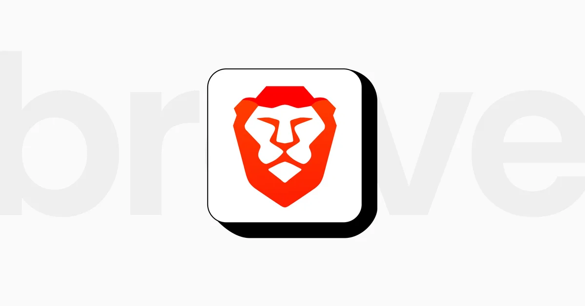 Brave browser logo with text 'Brave Accounts: your password never leaves your device'