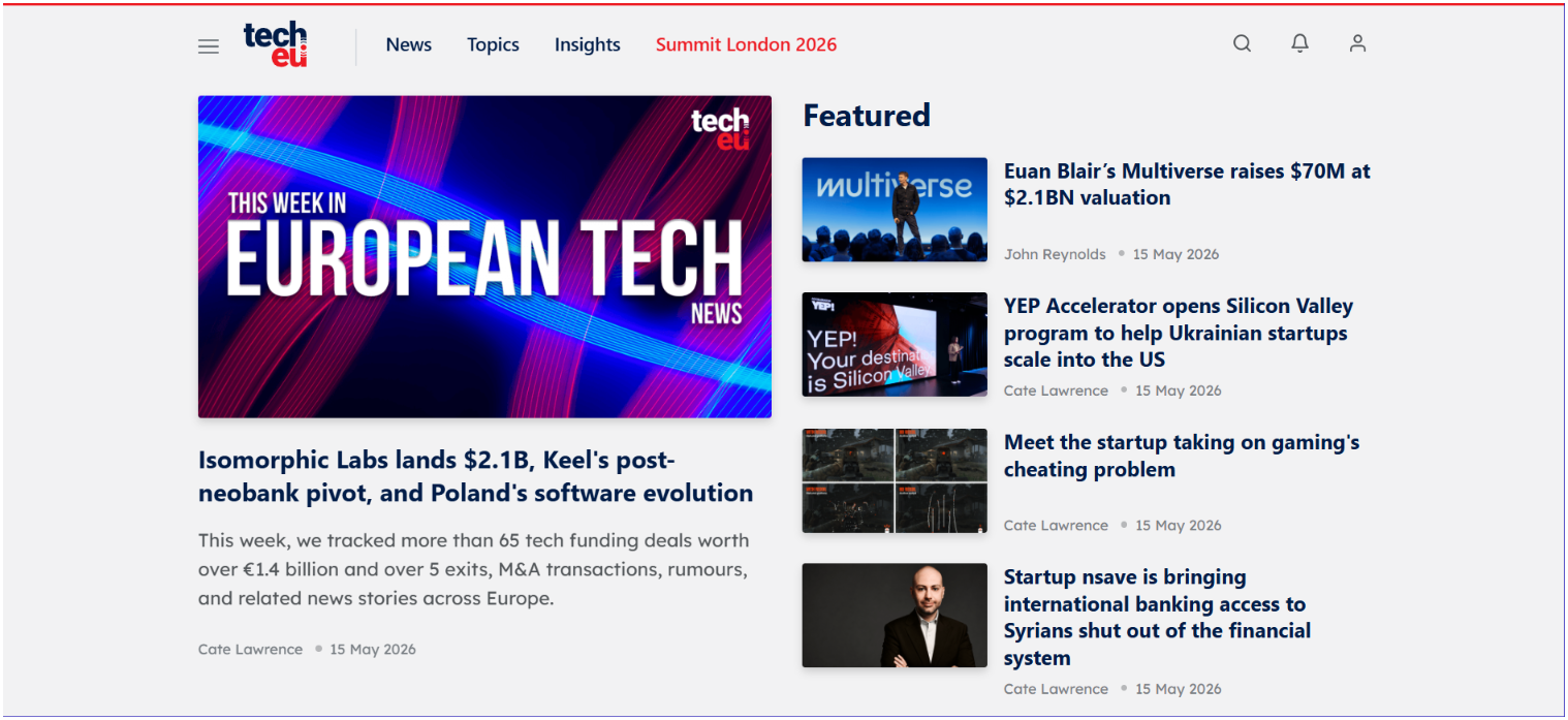 Tech.eu homepage