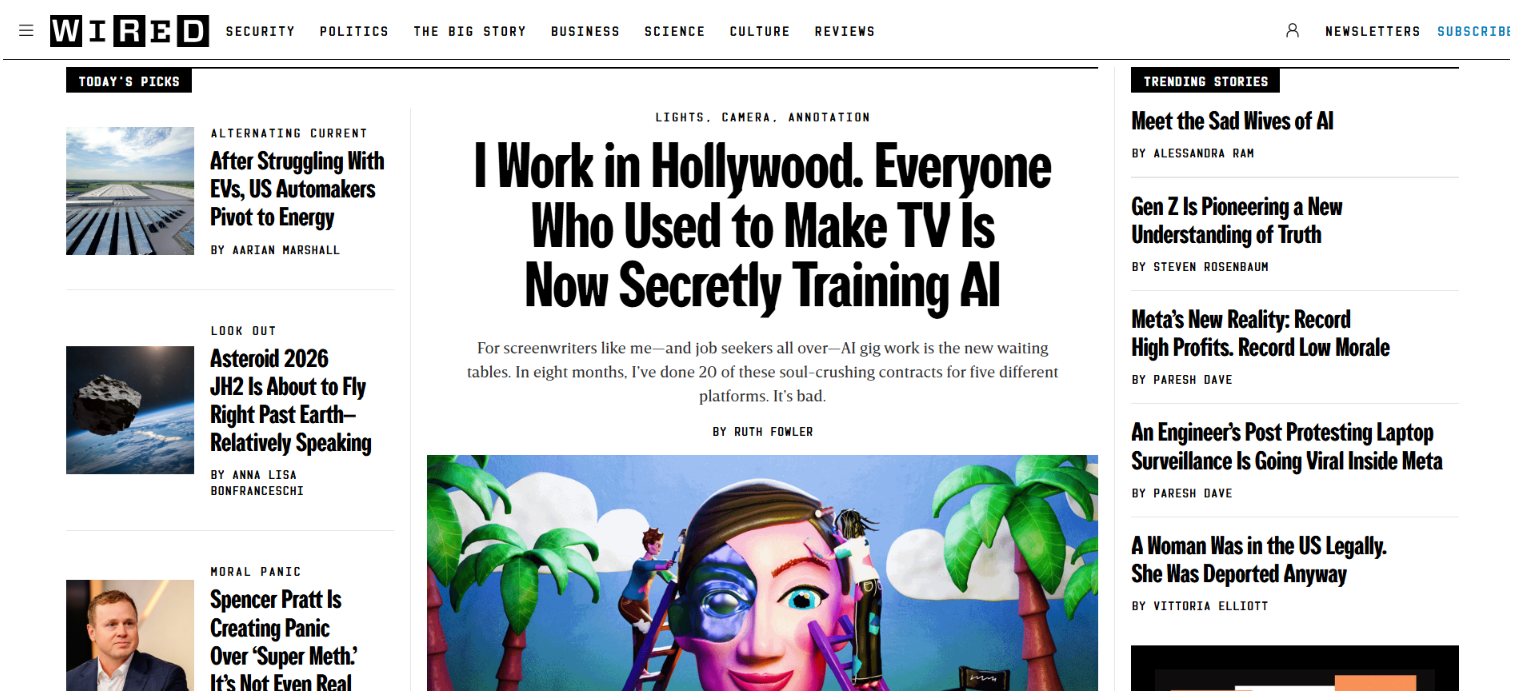 WIRED homepage