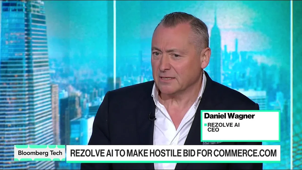 Daniel Wagner, CEO of Rezolve AI, speaking on Bloomberg Tech.