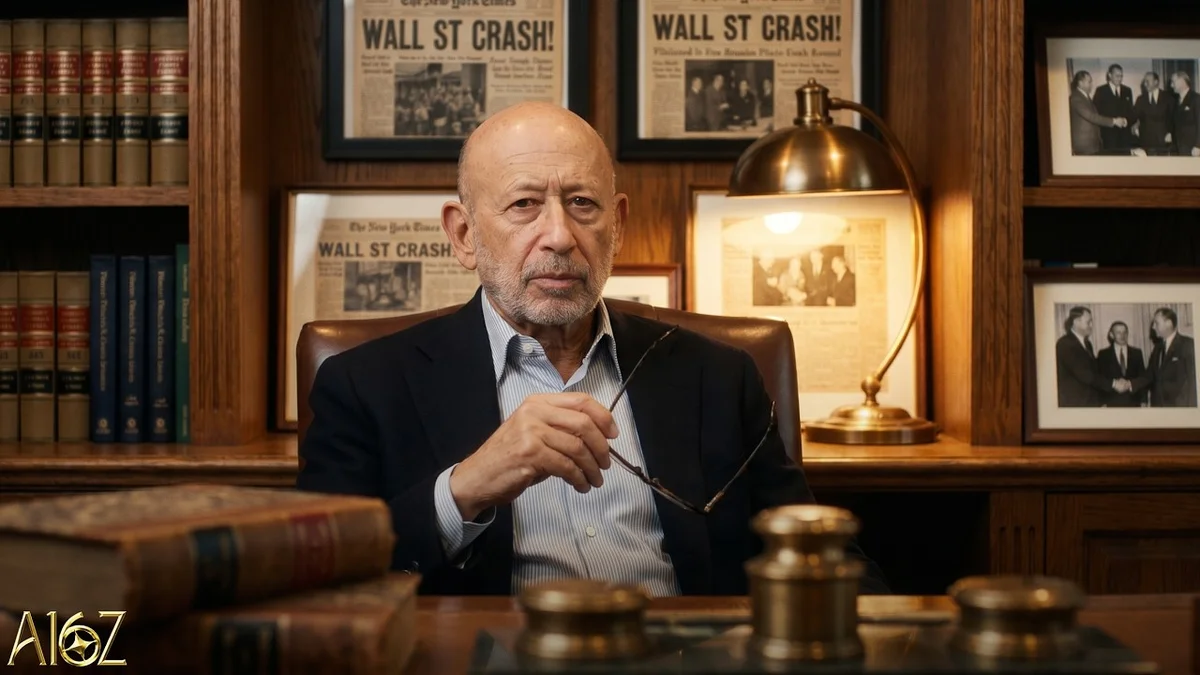 Lloyd Blankfein, Chairman of Goldman Sachs, speaking into a microphone on The a16z Show.