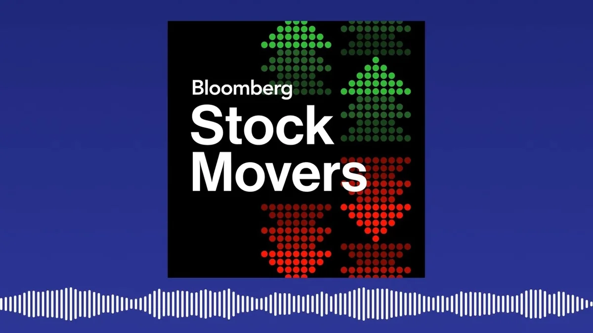Bloomberg Stock Movers logo with upward and downward arrows.