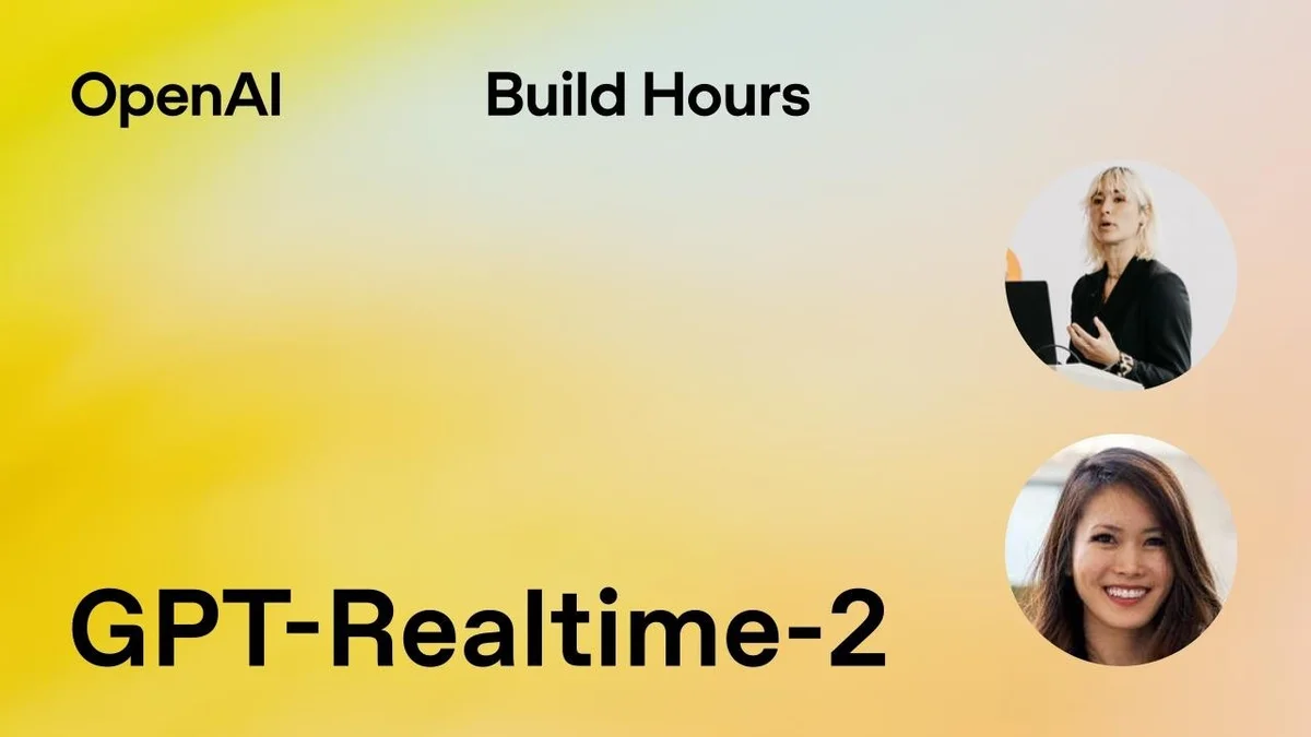 Three women presenting at OpenAI Build Hour with "GPT-Realtime-2" title card.