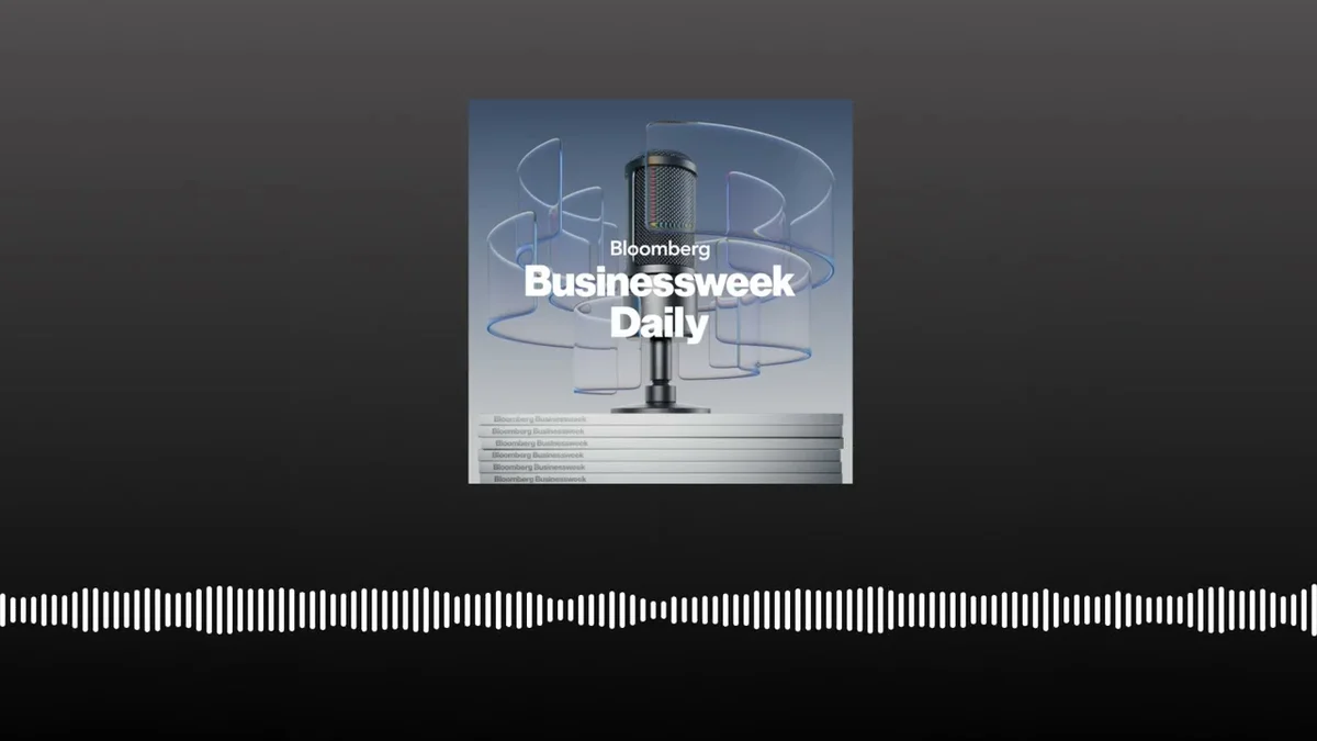 Bloomberg Businessweek Daily podcast graphic with a microphone
