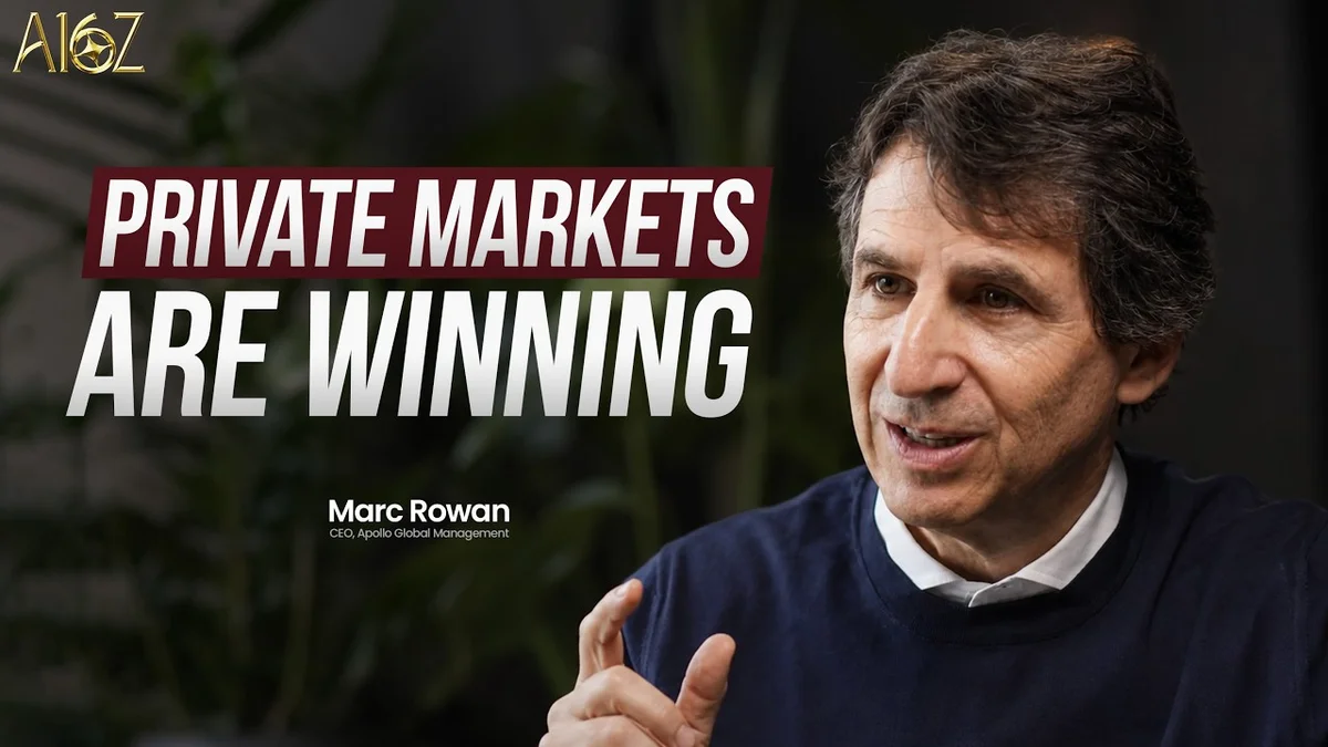 Marc Rowan speaking into a microphone on The a16z Show