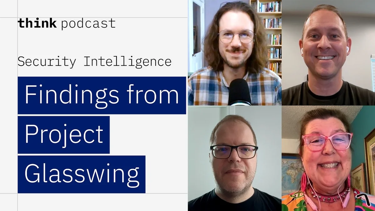 Three individuals in a video call discussing AI security findings.